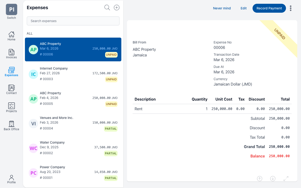 HeadOffice Accounts Payables