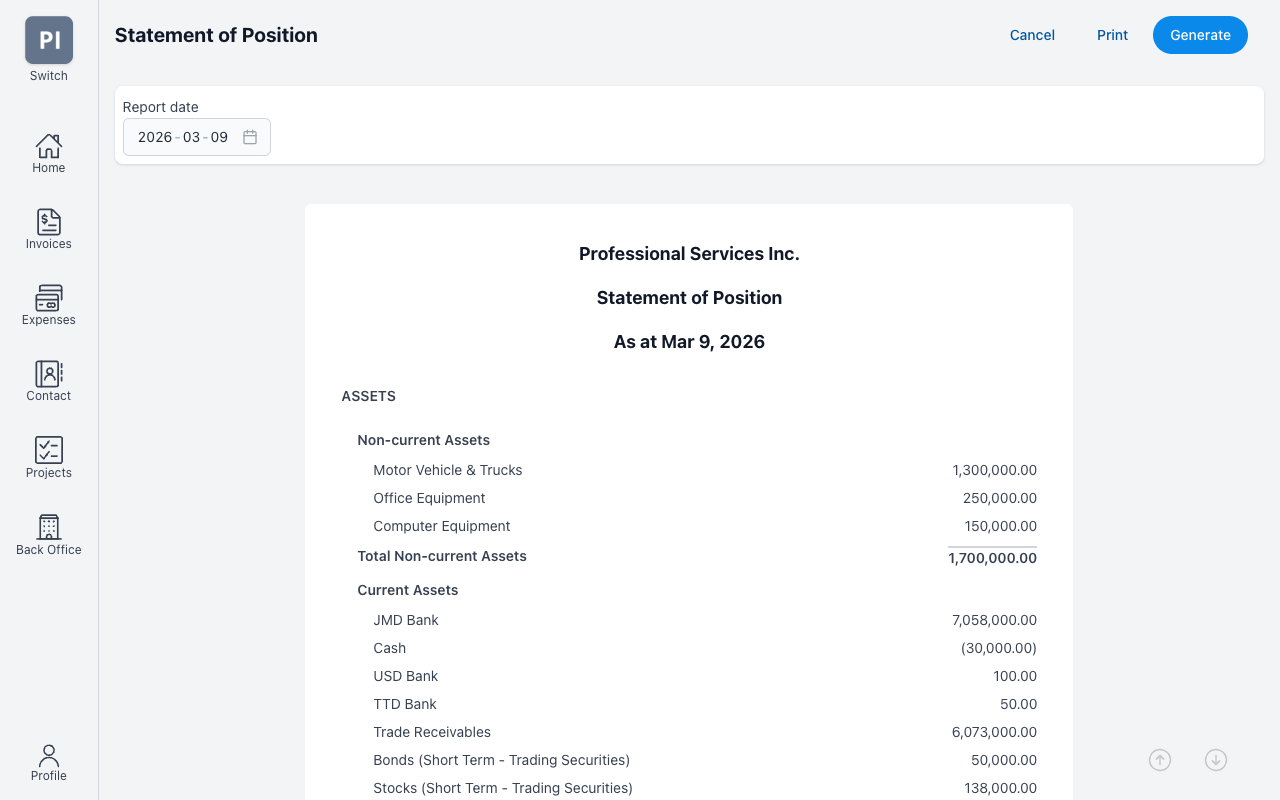 HeadOffice Financial Reporting